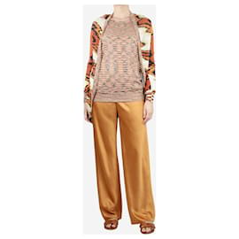 Missoni-Orange striped sleeveless top and cardigan set - UK 8-Multiple colors,Orange
