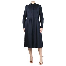 Vince Robe chemise midi en coton bleu - taille S Bleu
