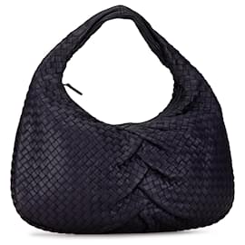 Bottega Veneta-Bottega Veneta Purple Small Intrecciato Pleated Veneta Hobo-Purple