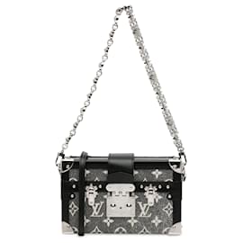 Louis Vuitton-Malla pequeña de mezclilla jacquard con monograma gris de Louis Vuitton-Castaño