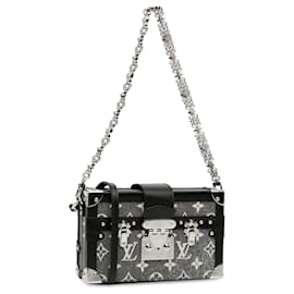 Louis Vuitton-Malla pequeña de mezclilla jacquard con monograma gris de Louis Vuitton-Castaño