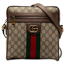 Gucci-Bandolera Gucci Brown Small GG Supreme Ophidia-Castaño,Beige