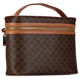 Céline-Celine Brown Macadam Vanity Bag-Marron