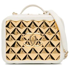 Chanel-Beauty case Chanel con placcatura in oro bianco-Bianco
