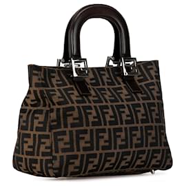 Fendi-cabas Twins en toile Zucca marron Fendi-Marron