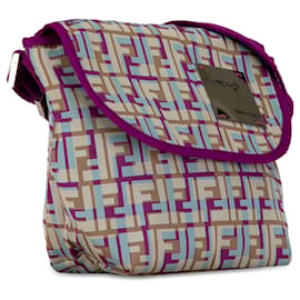 Fendi-Sac à bandoulière en nylon Zucca multicolore violet Fendi-Violet