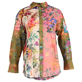 Zimmermann-Camicia Zimmermann a pannelli stampati Tropicana in cotone multicolor-Altro