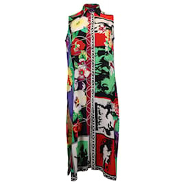 Versace-Versace Jean’s Couture Sleeveless Printed Dress in Multicolor Silk-Other