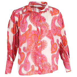 Zimmermann- Zimmermann Peggy Bishop-sleeve Paisley-print Blouse in Pink Silk-Pink