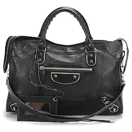 Balenciaga-Balenciaga Motocross Metallic Edge City Shoulder Bag Leather Shoulder Bag in Excellent condition-Other