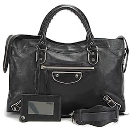 Balenciaga-Balenciaga Motocross Metallic Edge City Shoulder Bag Leather Shoulder Bag in Excellent condition-Other