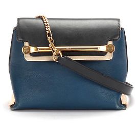Chloé Bolsa transversal de couro Chloe Leather Clare em boas condições Azul
