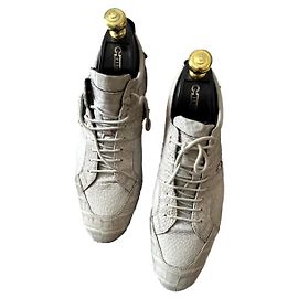 Baskets Zilli en cuir crocodile gris Gris
