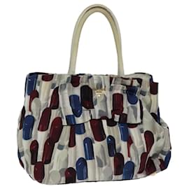 Prada-PRADA Lip Pattern Hand Bag Nylon Multicolor Auth yb569-Multiple colors