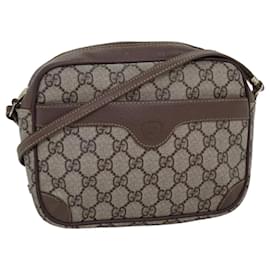 Gucci-GUCCI GG Supreme Umhängetasche PVC Beige 007 115 6423 Auth bs14474-Beige