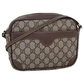 Gucci-GUCCI GG Supreme Shoulder Bag PVC Beige 007 115 6423 Auth bs14474-Beige