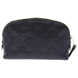 Louis Vuitton-LOUIS VUITTON Empreinte Pochette Cosmetic PM Pouch Navy M69413 LV Auth 75459-Blu navy