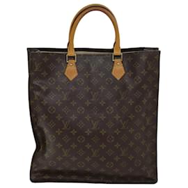 Louis Vuitton-Bolso de mano LOUIS VUITTON Monogram Sac Plat M51140 LV Auth 75549-Monograma