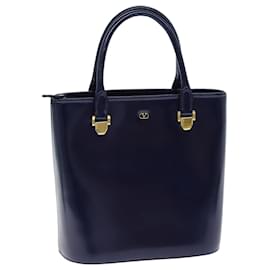 Valentino-VALENTINO Handtasche Leder Marine Auth bs14522-Marineblau