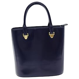 Valentino-Bolsa de mão VALENTINO em couro azul marinho Auth bs14522-Azul marinho