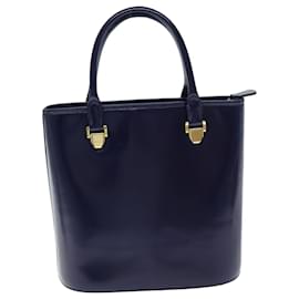 Valentino-VALENTINO Hand Bag Leather Navy Auth bs14522-Navy blue