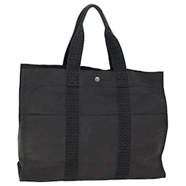 Hermès-HERMES Her Line MM Tote Bag Canvas Grigio Auth ki4500-Grigio