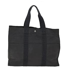 Hermès-HERMES Her Line MM Tote Bag Canvas Grigio Auth ki4500-Grigio