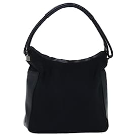 Gucci-GUCCI Shoulder Bag Canvas Black 001 3766 Auth bs14537-Black