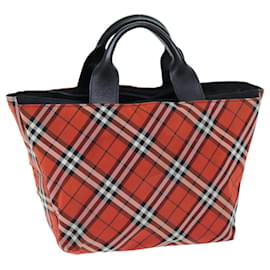 Burberry-Bolsa de mão BURBERRY Nova Check Nylon Vermelho Auth bs14384-Vermelho