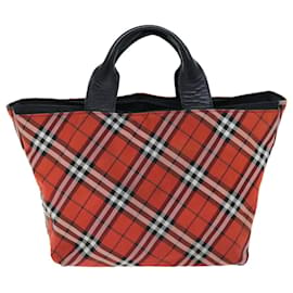 Burberry-Bolsa de mão BURBERRY Nova Check Nylon Vermelho Auth bs14384-Vermelho