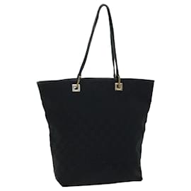 Gucci-GUCCI GG Canvas Tote Bag Black 002 1098 1705 Auth 75309-Black