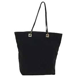 Gucci-GUCCI Borsa tote in tela GG Nera 002 1098 1705 Auth 75309-Nero