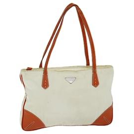 Prada-PRADA Sacola Nylon Bege Laranja Auth 75334-Bege,Laranja