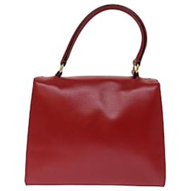 Céline-CELINE Hand Bag Leather 2way Red Auth 75818-Red