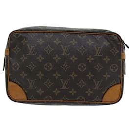 Louis Vuitton-LOUIS VUITTON Monograma Compiegne 28 Bolsa Clutch M51845 Autenticação de LV am6270-Monograma