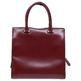 Saint Laurent-SAINT LAURENT Uptown Bolsa Pequena Bolsa de Mão Couro Vermelho Auth bs14495-Vermelho