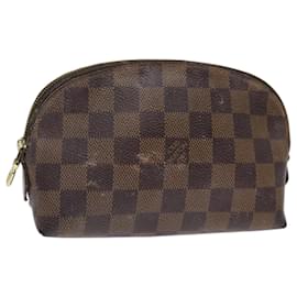 Louis Vuitton-LOUIS VUITTON Damier Ebene Pochette Kosmetiktasche PM N47516 LV Auth 75409-Andere