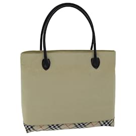 Burberry-Bolsa BURBERRY Nova Check Blue Label Nylon Bege Auth yb562-Bege