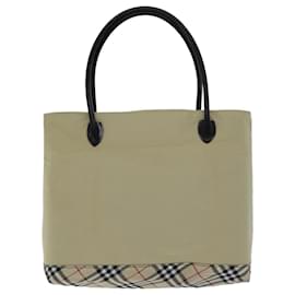 Burberry-Bolsa BURBERRY Nova Check Blue Label Nylon Bege Auth yb562-Bege