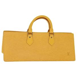 Louis Vuitton-Bolso de mano LOUIS VUITTON Epi Sac Triangle Amarillo M52099 LV Auth ep4217-Amarillo