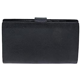 Chanel-Portafoglio CHANEL COCO Mark Pelle di caviale Nero CC Auth bs14452-Nero