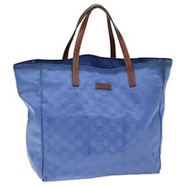 Gucci-GUCCI GG Canvas Einkaufstasche Blau 282439 Auth 75595-Blau