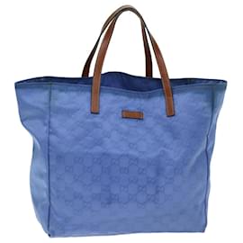 Gucci-GUCCI GG Canvas Tote Bag Blue 282439 Auth 75595-Blue