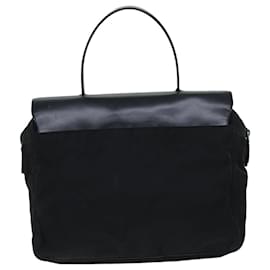 Prada-PRADA Sac à main Nylon Noir Auth 75647-Noir