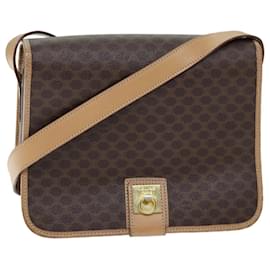 Céline-CELINE Borsa a tracolla in tela macadam PVC Marrone Auth am6264-Marrone