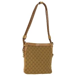 Gucci-GUCCI GG Canvas Umhängetasche Beige 109106 Auth 75350-Beige