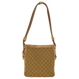 Gucci-GUCCI GG Canvas Umhängetasche Beige 109106 Auth 75350-Beige