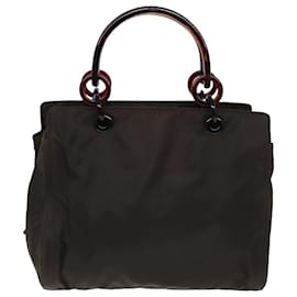 Prada-PRADA Borsa a Mano Nylon Marrone Auth 75646-Marrone