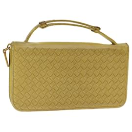 Autre Marque-BOTTEGA VENETA INTRECCIATO Organisateur Portefeuille Cuir Jaune Auth ki4541-Jaune