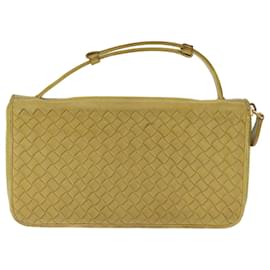 Autre Marque-BOTTEGA VENETA INTRECCIATO Organisateur Portefeuille Cuir Jaune Auth ki4541-Jaune